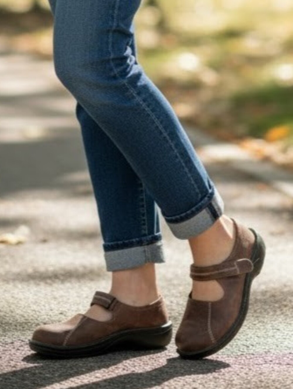 Mephisto Mobile Brown Leather Mary Jane Clogs W/Wedge Heel